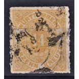 German States 1872 -Wurttemberg definitive SG81 used 14k dull yellow - cat value £1900 - a scarce