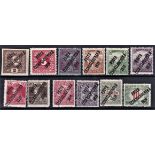 Czechoslovakia 1919-charity opt'd stamps SG95,112,133 136,138,143,156-157,161-162 166,180 m/m note