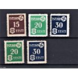 Germany 1941 - Occupation of Estonia definitives SG3A-4A mint 5A used and SG4B-5B mint