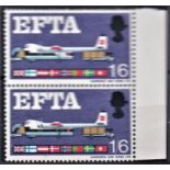 Great Britain 1967-EFTA 1s6d variety 'Broken stout of wing', SG716i,Wllzi, cat £20& u/m mint