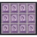 Isle of Man 1963-Definitive SG2a chalk surface paper 3d u/m block of 12 cat value £144