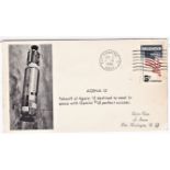 Space + Rocket Mail-Envelope issued for the launch of Agena 12 on 11.11.1966 by Atlas Rocket the
