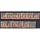 Bosnia and Herzegovina 1904-postage due SG D183-D195 used set