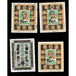 Iran-1972-9th Anniversary of Shah's white revolution SG1704 miniature sheet used 20r x 3 and 1974 SG