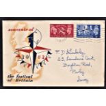 Great Britain (FDC's) 1951 (May 3)-Festival of Britain Illustrated, London SE1 FDI (Festival site on