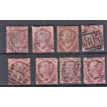 Great Britain 1870 - 1.1/2d rose-red, mixed plates sound used (4) some faults (4) total (8)