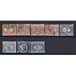 Italy 1870-Postage Due SG D24,D27,D29-D30 D34,D36,D38 used cat value £140+