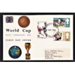 Great Britain 1966 World Cup phosphor Connoisseur, First Day Cover Wembley FDI Handstamp. T/A.