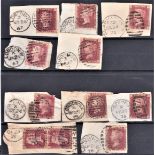 Great Britain 1867-1880 - SG43/41d stamps on piece with clear London C.D.S., cancels (10)