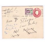 Great Britain 1907 - Pre paid envelope posted to Weimar and redirected to Berlin cancelled 12.10.