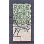 Great Britain 1913 - 1/2d Green Kit (1) control SG351 VF scarce