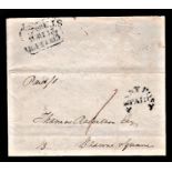 Scotland 1828 EL-Local Edinburgh with unboxed Duke Street, and a boxed timed strike, penny post paid
