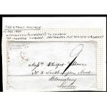 Somerset 1820 EL Wincanton to London, m/s 9d charge mail
