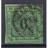 German States 1851-Wurttemberg SG5-used 6K