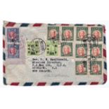 China 1949-Airmail envelope Cantin to New Zealand