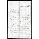 Letter - Dated 16th April 1866 Apologizing for being unable to make a delivery on a certain date.