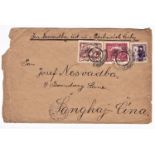 China 1926 Env Tannwald (Czech) to Shanghai, rather tatty but scarce destination.