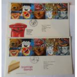Great Britain 1990(Feb 6) and 1991 (March 26) Royal Mail FDC's with Gigglewick and Laughterdon