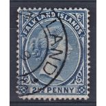 Falkland 1891-1902-2.1/2d Ultra Marine SG30ax, FV slight corner bend