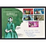 Great Britain 1970 General Anniversaries - Florence Nightingale. Special handstamps on First Day