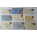 Great Britain 1859-1876 - Penny reds on covers, various postmarks, quite a clean lot (9)