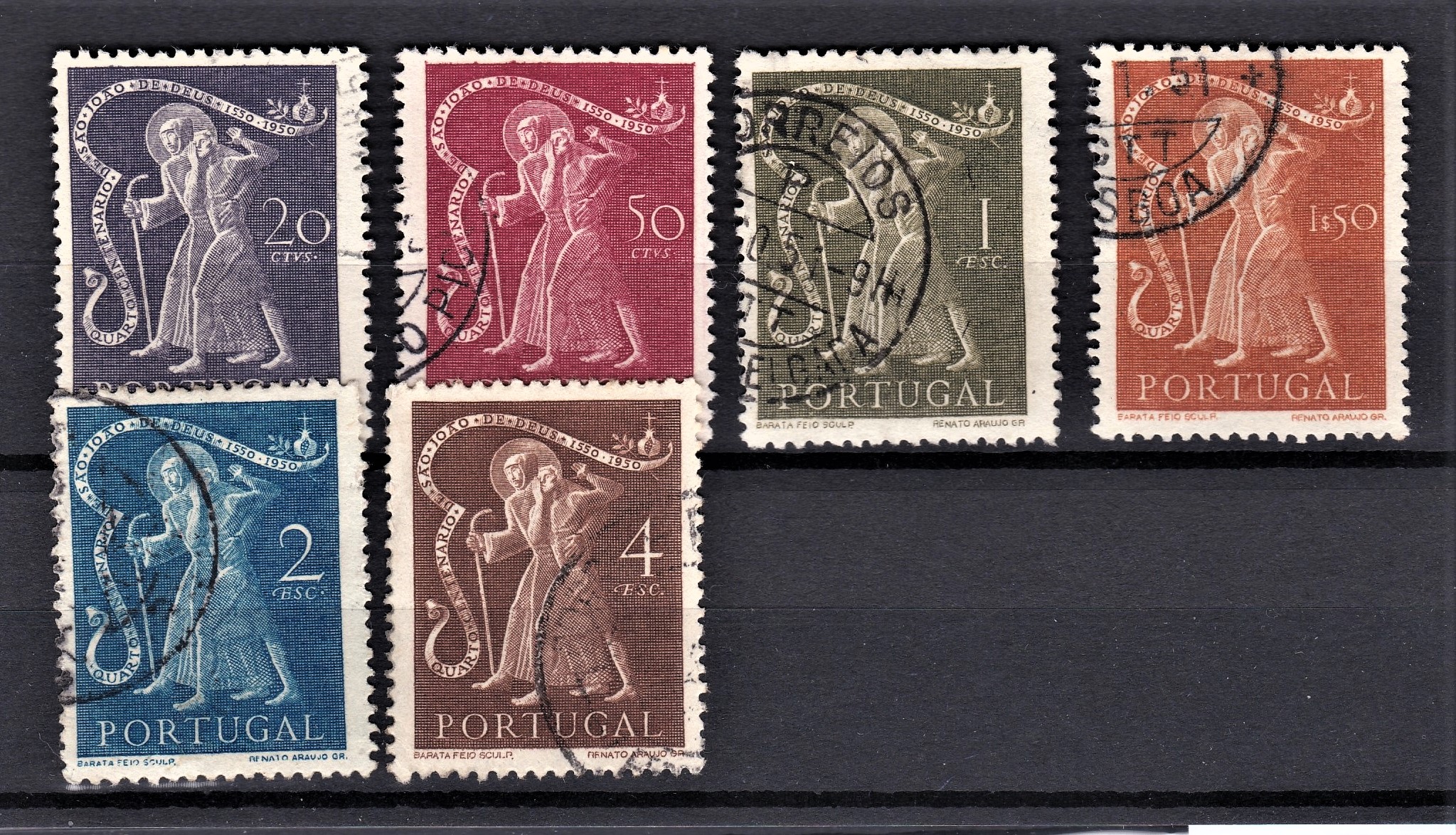 Portugal 1950-400th Death Anniversary of San Juan de dips SG1039-1044 f used set (6)