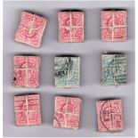 Great Britain KG VII 1/2 (2)1d (7) vintage cotton wrapper bundles of 100 approxunsorted for