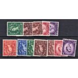 Great Britain 1955-58-Edward Side WMK (542a-545b) VFU(CDS) 5 values cat £20-Edward Inv WMK(7 values)