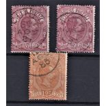 Italy 1884-Parcel Post SG P40 used 50c x2 SG P42 used 1125 cat value £64.00