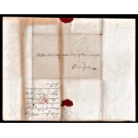 Scotland 1792 EL Elgin to Dysart regarding shot sales - red Bishop Mark, m/s '3' rate