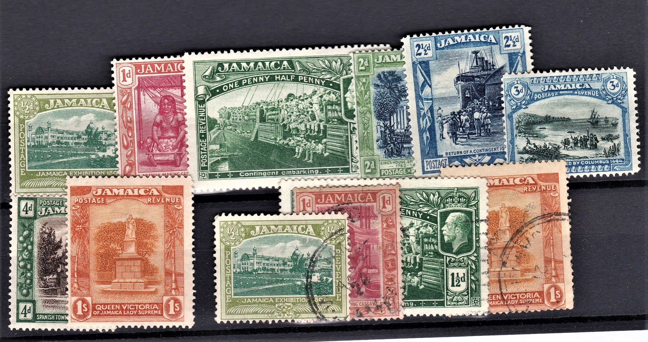 Jamaica 1919-1921-Defintives SG78-85 m/m part set to ls SG78-80, 85 used