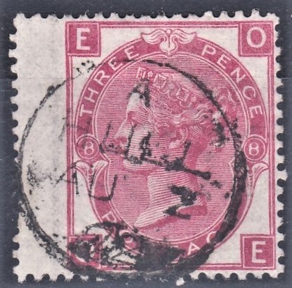 Great Britain 1867/80-3d rose PL8 I-E SG103PL8,FV CDS