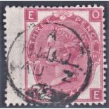 Great Britain 1867/80-3d rose PL8 I-E SG103PL8,FV CDS