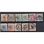 Sweden 1872-Definitives SG30-32, 34-36,21a,38 fine used postmark c.d.s (11)