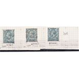 Great Britain 1913-Royal Cypher 4d grey-green, SG379, spec N23 (1); 4d pale grey/green SG380, spec