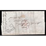 Scotland 1846 EL Edinburgh - Dalkeith, (red) paid Edinburgh strike & (2) rectangular Dalkeith