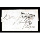 Scotland 1831-London to near Glasgow with Glasgow penny post mark(GW250-rated 'C')and London