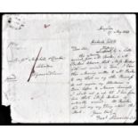 Norfolk 1842 - letter written Hingham (17/5/42) - Attleborough (NK16) 30mm dia, 3/4 strike rated 'A'