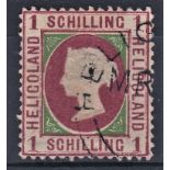 Helgoland 1869 1sch rose/green SG 8 reprint VFU