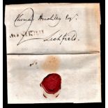 Scotland 1792 EL Cullen to Edinburgh with red bishop mark and SL Ban FF***