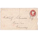 Great Britain 1894-pre paid Michel U13.A envelope posted to Breslau cancelled 16.5.1894 Glasgow