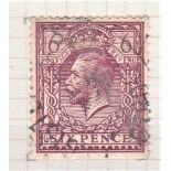 Great Britain 1913 - Royal Cypher (Simple) 6d slate-purple (Chalk paper) spec N26 (2) very fine used