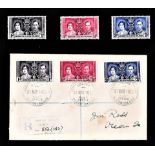 Pacific (Gilbert & Ellice Islands) - 1937 Coronation Set On Registered Cover, Ocean Island datestamp