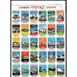Montreal- Expo '67-colour sheet of thirty colour 'stamps' depicting the buildings of each country'