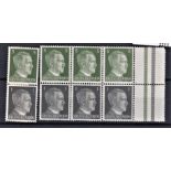 Germany 1941-Defintives SG769a u/m booklet pane of 4x SG769 1pf and 4x SG772 5pf Michel HB117-