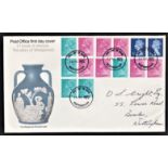 Great Britain (FDC's) 1972 (24 May) Wedgewood Booklet Panes (£1 Booklet), address written,