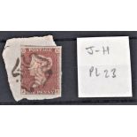 Great Britain 1841 - Penny red, Die 1, Plate 23, JH, four good margins, full black Maltese cross