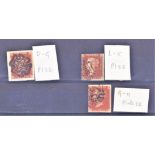 Great Britain 1841-Penny reds, all plate 22, DG', full MX on piece, four close to large margins,