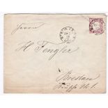 Germany 1872 - pre paid Michel Ul.B envelope posted to Breslau cancelled 29.2.1872 Berlin PE No.2 on