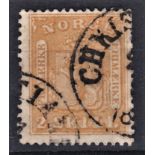 Norway 1863-Defintive SG12 used skillings circular date stamped cat value £225